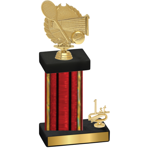 Accented Single Red Glacier First Place Tennis Trophy