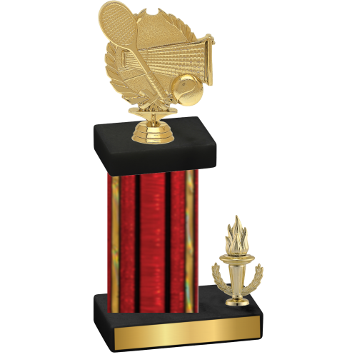 Accented Single Red Glacier Victory Tennis Trophy