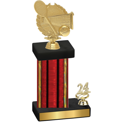 Accented Single Red Glacier Year Tennis Trophy