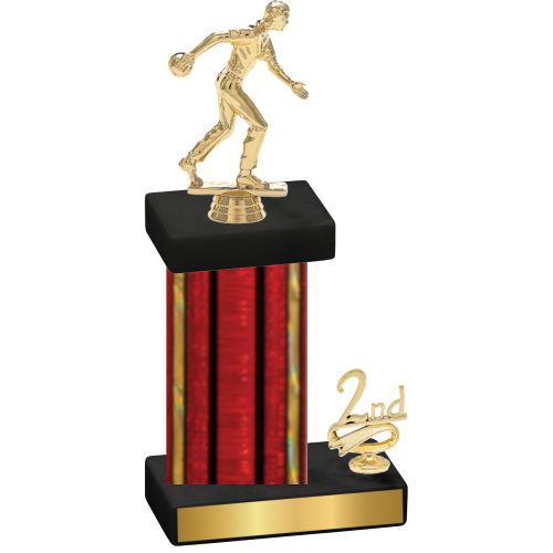 Accented Single Red Glacier Second Place Bowling Trophy