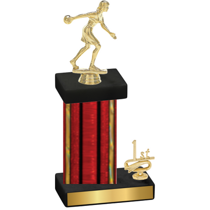 Accented Single Red Glacier First Place Bowling Trophy