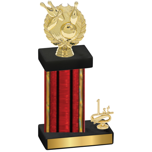 Accented Single Red Glacier First Place Bowling Trophy