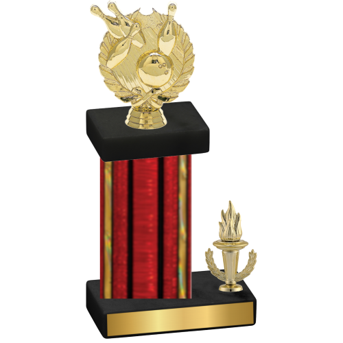 Accented Single Red Glacier Victory Bowling Trophy