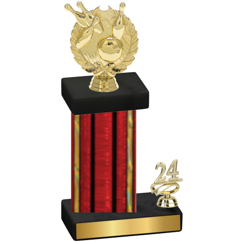 Accented Single Red Glacier Year Bowling Trophy