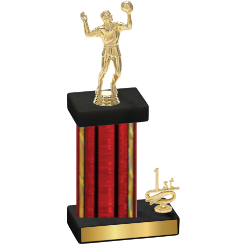 Accented Single Red Glacier First Place Volleyball Trophy