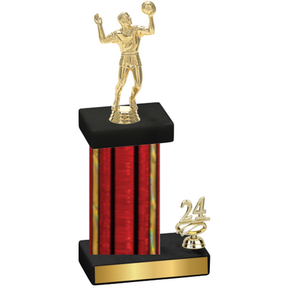 Accented Single Red Glacier Year Volleyball Trophy