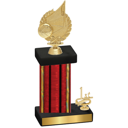 Accented Single Red Glacier First Place Volleyball Trophy