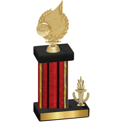 Accented Single Red Glacier Victory Volleyball Trophy