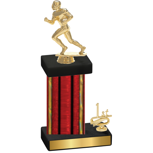 Accented Single Red Glacier First Place Football Trophy