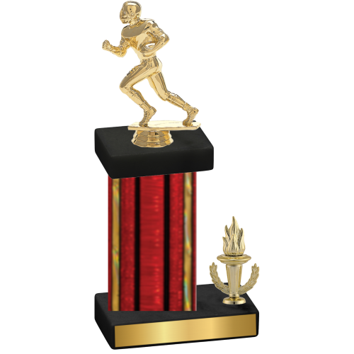 Accented Single Red Glacier Victory Football Trophy