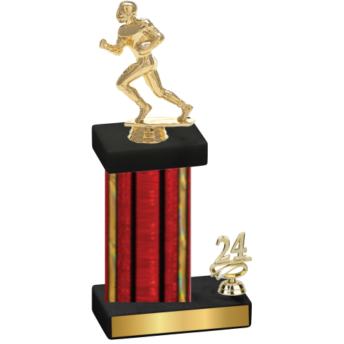 Accented Single Red Glacier Year Football Trophy