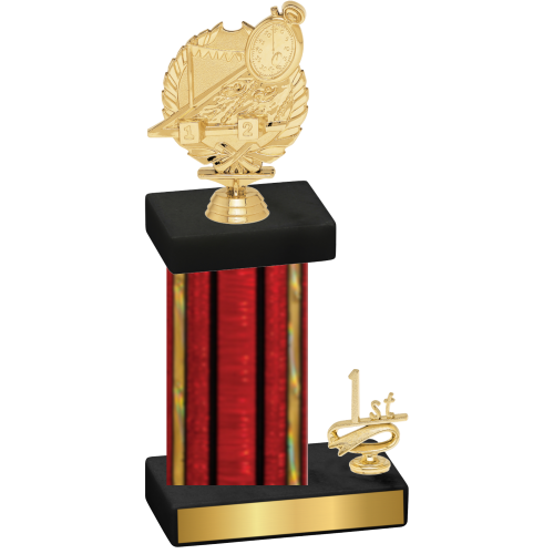 Accented Single Red Glacier First Place Swimming Trophy