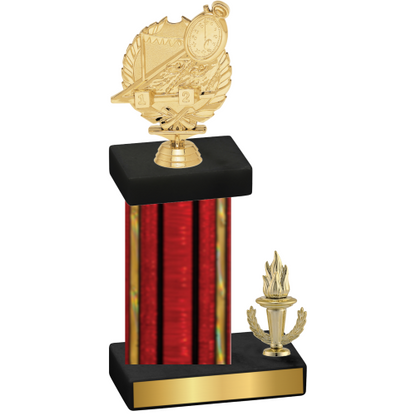 Accented Single Red Glacier Victory Swimming Trophy