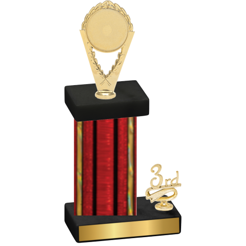 Accented Single Red Glacier Third Place Insert Trophy