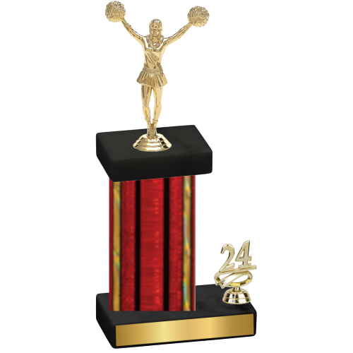 Accented Single Red Glacier Year Cheerleading Trophy