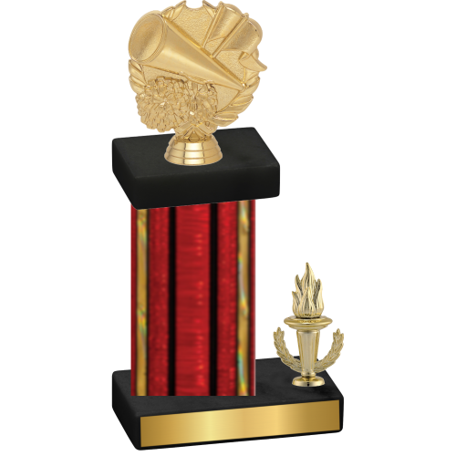 Accented Single Red Glacier Victory Cheerleading Trophy