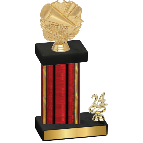 Accented Single Red Glacier Year Cheerleading Trophy