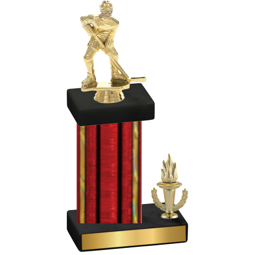 Accented Single Red Glacier Victory Hockey Trophy