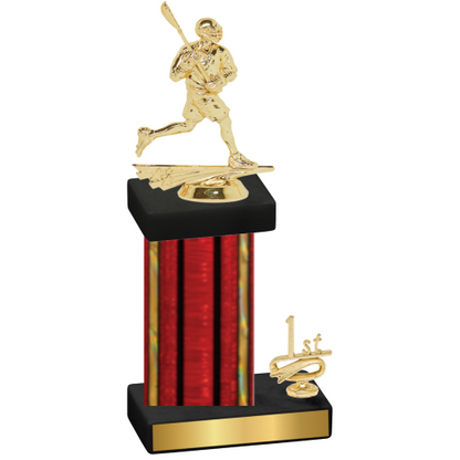 Accented Single Red Glacier First Place Lacrosse Trophy