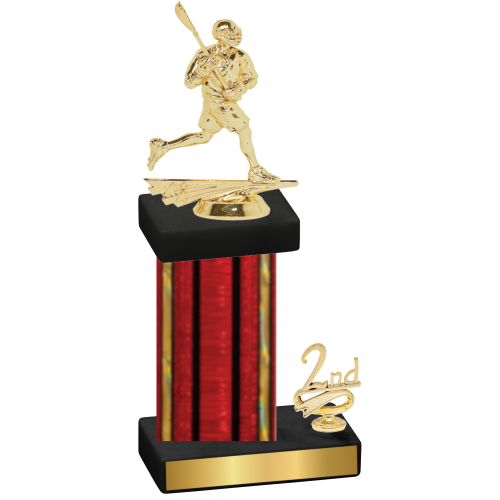 Accented Single Red Glacier Second Place Lacrosse Trophy