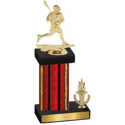 Accented Single Red Glacier Victory Lacrosse Trophy