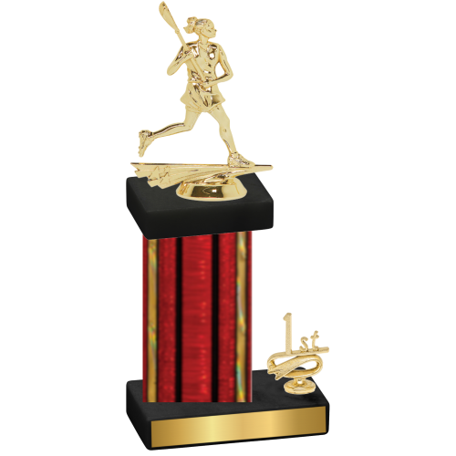 Accented Single Red Glacier First Place Lacrosse Trophy