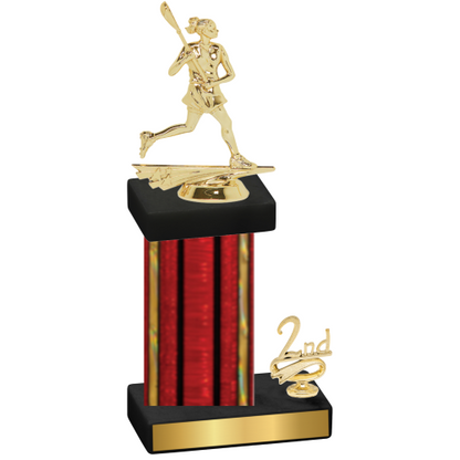 Accented Single Red Glacier Second Place Lacrosse Trophy