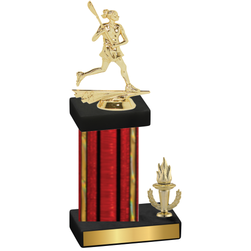 Accented Single Red Glacier Victory Lacrosse Trophy
