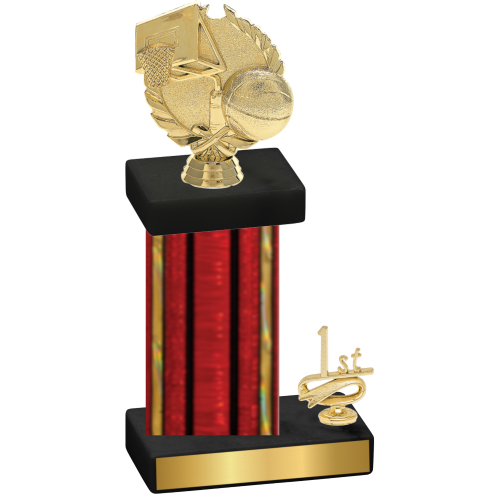 Accented Single Red Glacier First Place Basketball Trophy