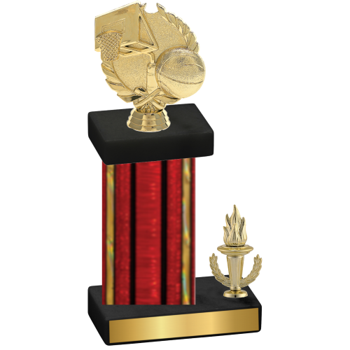 Accented Single Red Glacier Victory Basketball Trophy