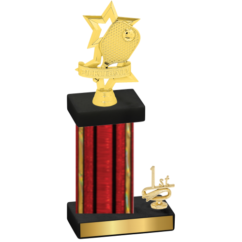 Accented Single Red Glacier First Place Pickleball Trophy