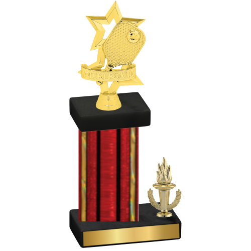 Accented Single Red Glacier Victory Pickleball Trophy