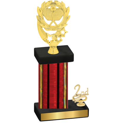 Accented Single Red Glacier Second Place Pickleball Trophy