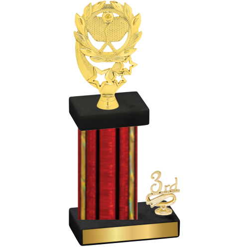 Accented Single Red Glacier Third Place Pickleball Trophy