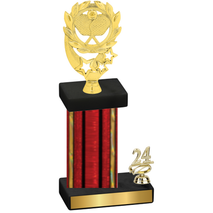 Accented Single Red Glacier Year Pickleball Trophy