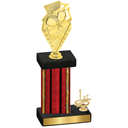 Accented Single Red Glacier First Place Pickleball Trophy