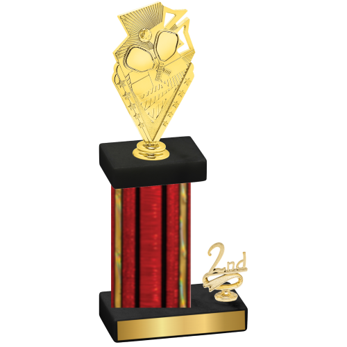 Accented Single Red Glacier Second Place Pickleball Trophy