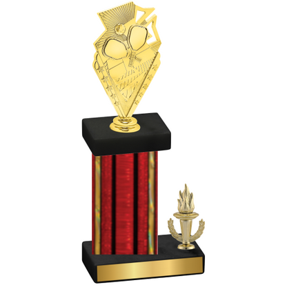 Accented Single Red Glacier Victory Pickleball Trophy