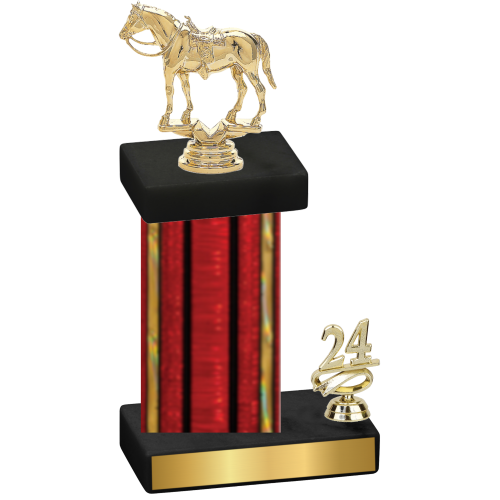 Accented Single Red Glacier Year Horses Trophy