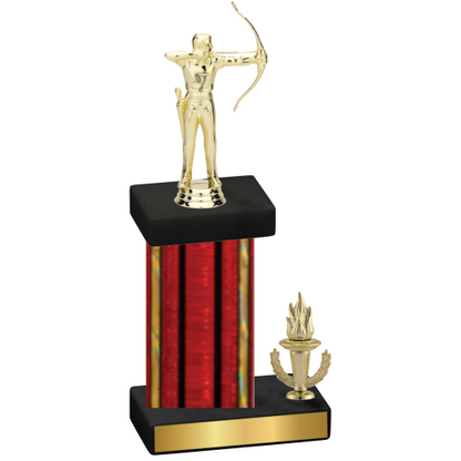 Accented Single Red Glacier Victory Archery Trophy