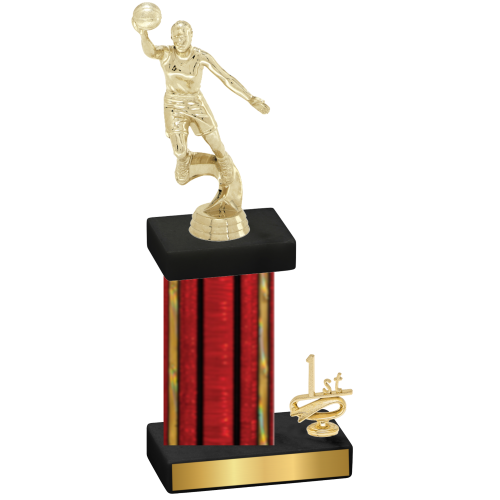 Accented Single Red Glacier First Place Basketball Trophy