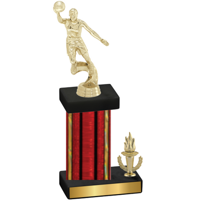 Accented Single Red Glacier Victory Basketball Trophy