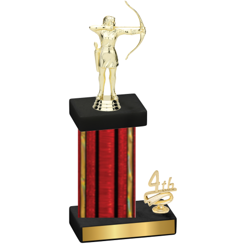 Accented Single Red Glacier Fourth Place Archery Trophy