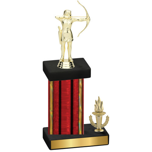 Accented Single Red Glacier Victory Archery Trophy