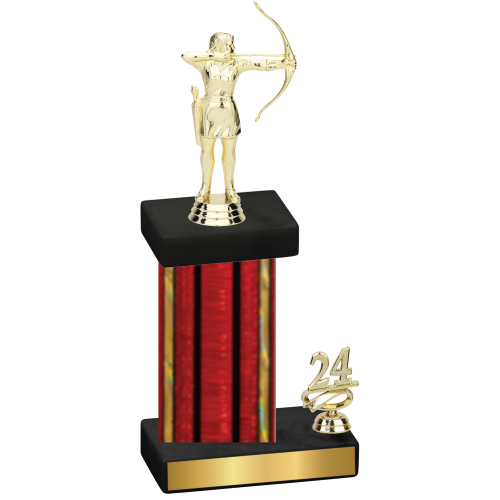 Accented Single Red Glacier Year Archery Trophy