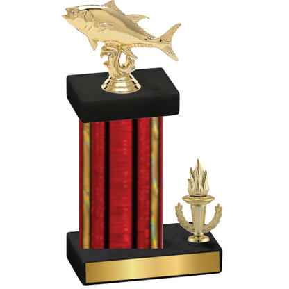 Accented Single Red Glacier Victory Fishing Trophy