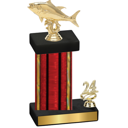 Accented Single Red Glacier Year Fishing Trophy