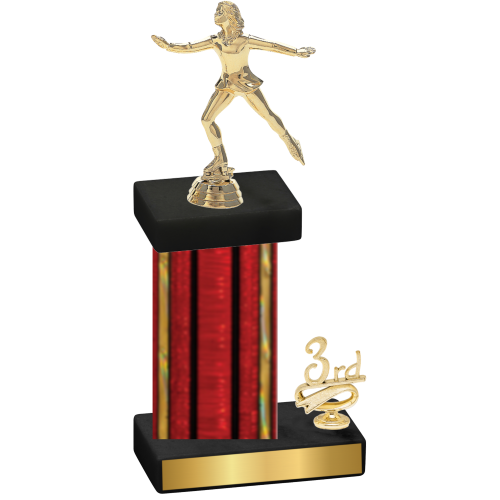 Accented Single Red Glacier Third Place Skater Trophy