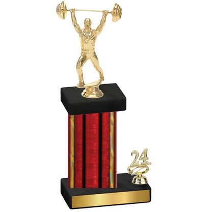 Accented Single Red Glacier Year Weights Trophy