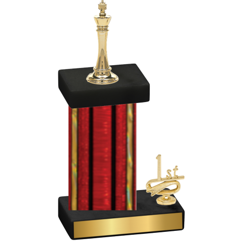 Accented Single Red Glacier First Place Chess Trophy